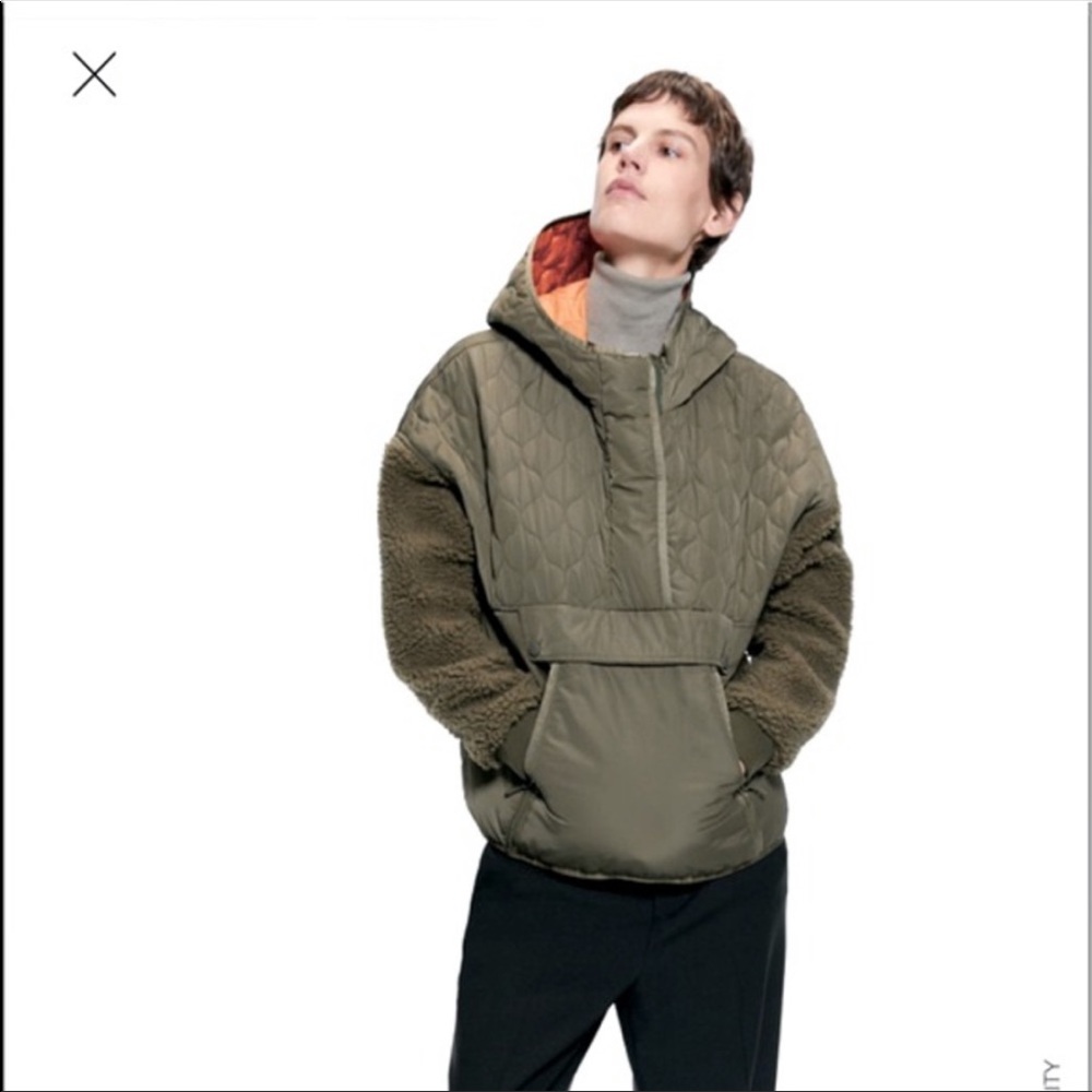 Zara fleece sleeve parka jacket